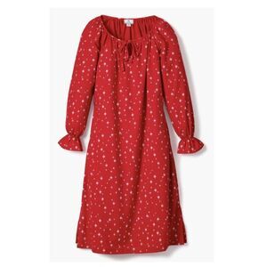 New Women's Petite Plume Flannel Delphine Nightgown in Starry Night Size Large